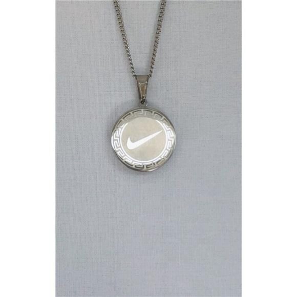 NEW Nike SILVER NECKLACE Stainless Stee‎ 20" INCH CHAIN WITH ADJUSTER SWO… - Picture 3 of 6
